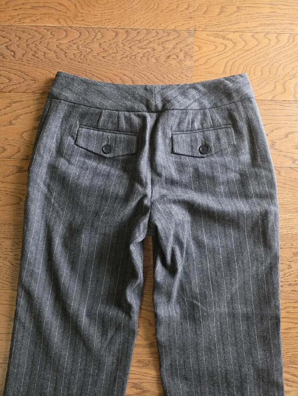 Ann Taylor Wool Blend Pants Pin Stripe Gray Size 0